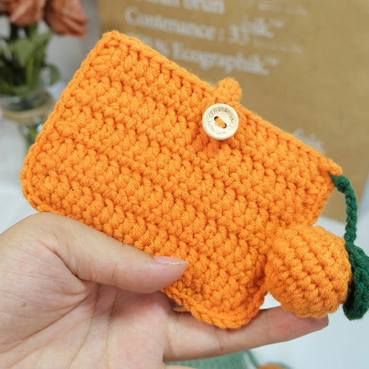 DIY Crochet Kit for Beginners, Includes Crochet Yarn Crochet Hooks, Small Orange Wallet