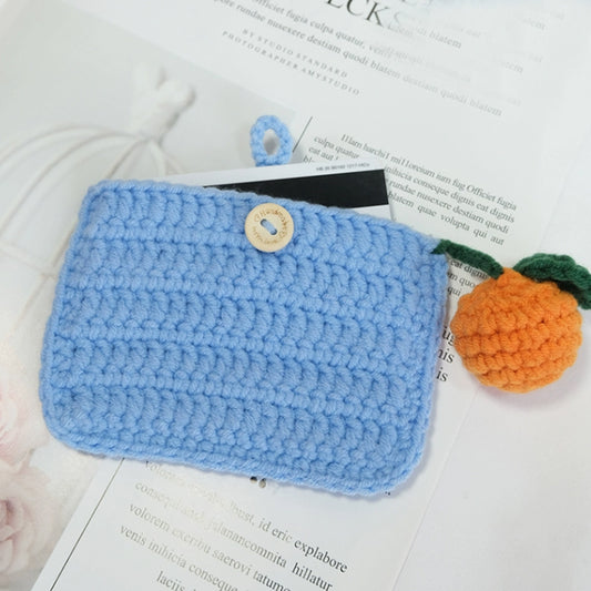DIY Crochet Kit for Beginners, Includes Crochet Yarn Crochet Hooks, Small Blue Wallet