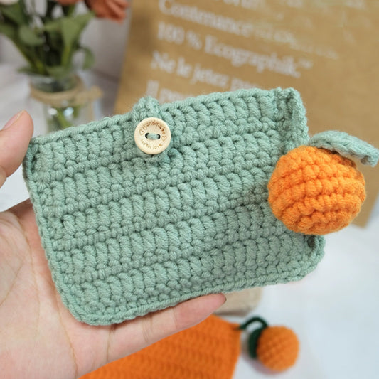 DIY Crochet Kit for Beginners, Includes Crochet Yarn Crochet Hooks, Small Green Wallet