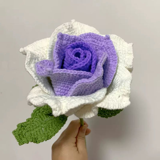 DIY Crochet Kit for Beginners, Includes Crochet Yarn Crochet Hooks, Super Large Purple Rose