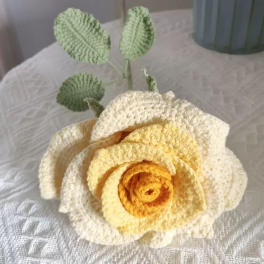 DIY Crochet Kit for Beginners, Includes Crochet Yarn Crochet Hooks, Super Large Yellow Rose